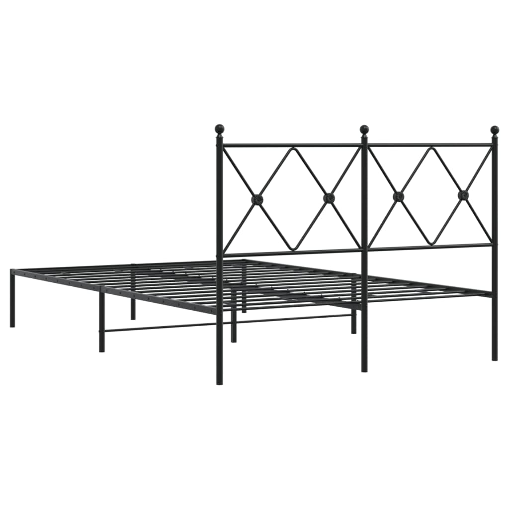Giroletto con Testiera in Metallo Nero 120x190 cm | homemem39