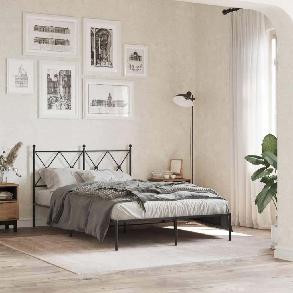 Giroletto con Testiera in Metallo Nero 120x190 cm | homemem39