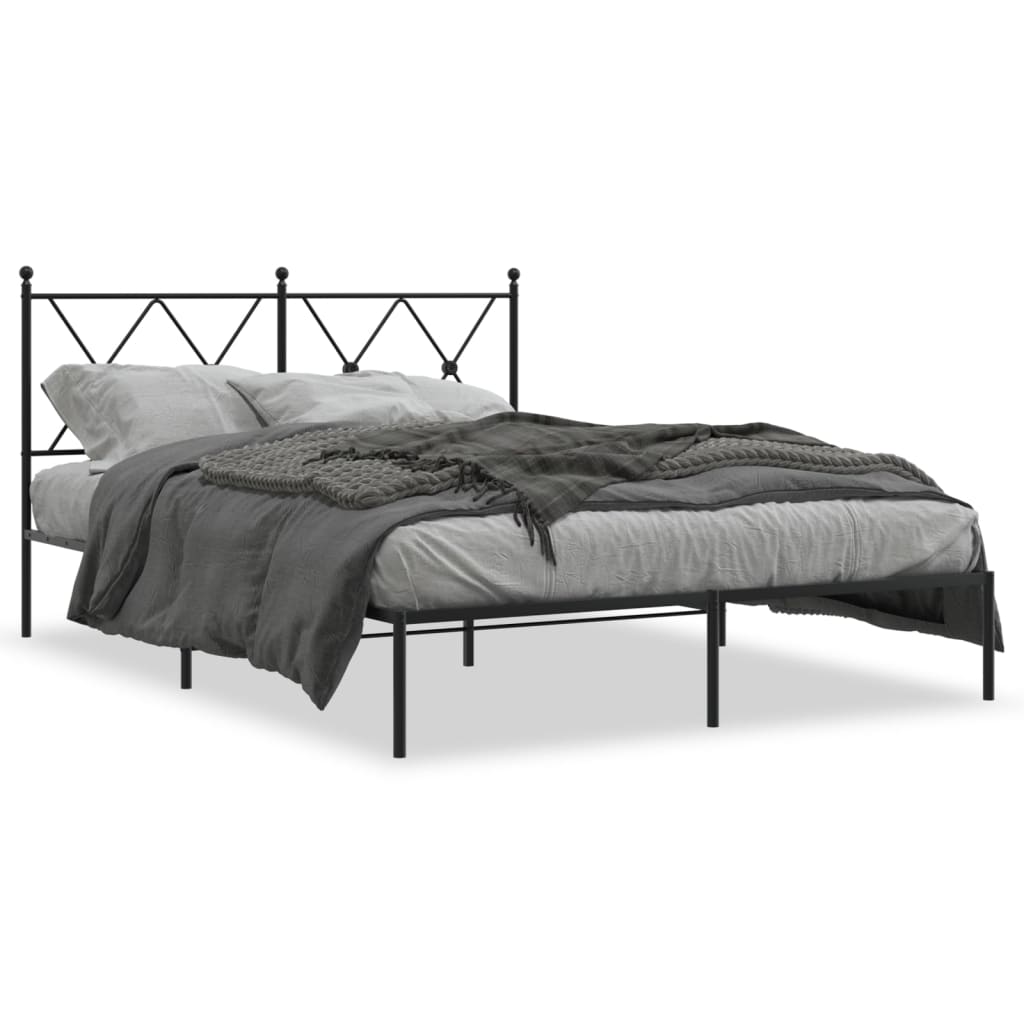 Giroletto con Testiera in Metallo Nero 140x190 cm | homemem39