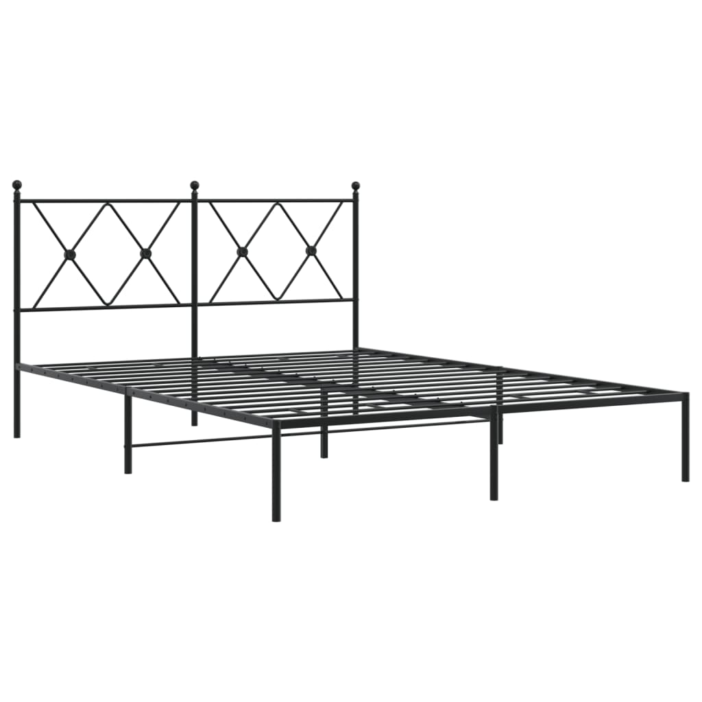 Giroletto con Testiera in Metallo Nero 140x190 cm | homemem39