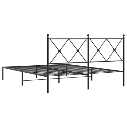 Giroletto con Testiera in Metallo Nero 160x200 cm