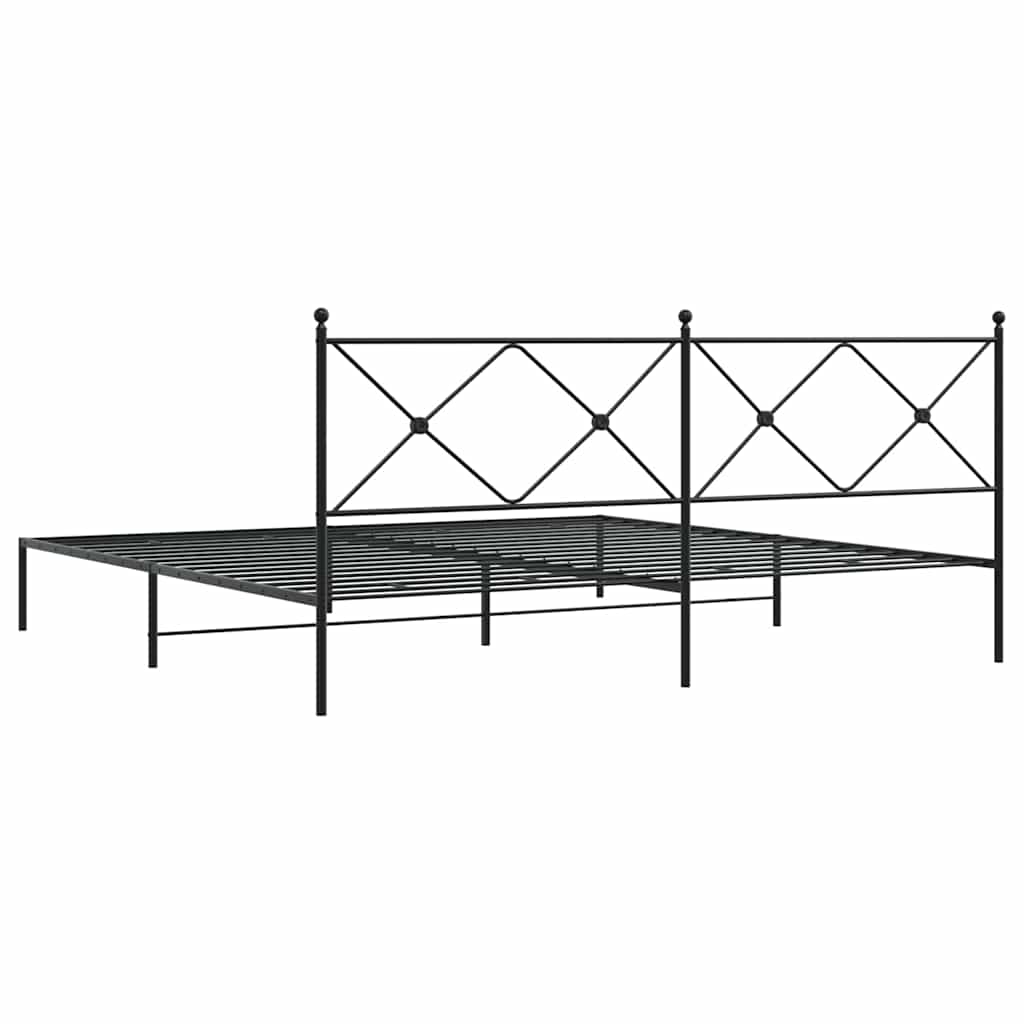 Giroletto con Testiera in Metallo Nero 193x203 cm | homemem39