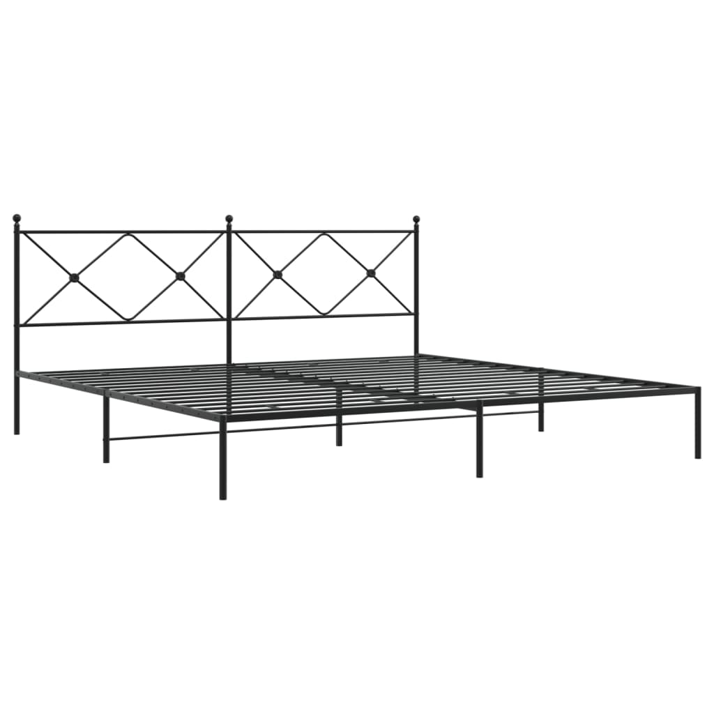 Giroletto con Testiera in Metallo Nero 200x200 cm | homemem39