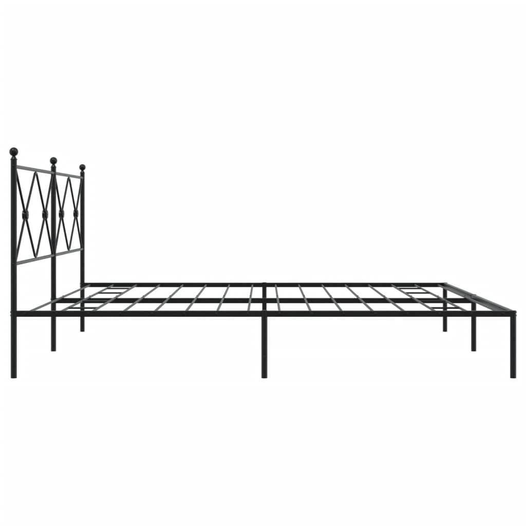 Giroletto con Testiera in Metallo Nero 200x200 cm | homemem39