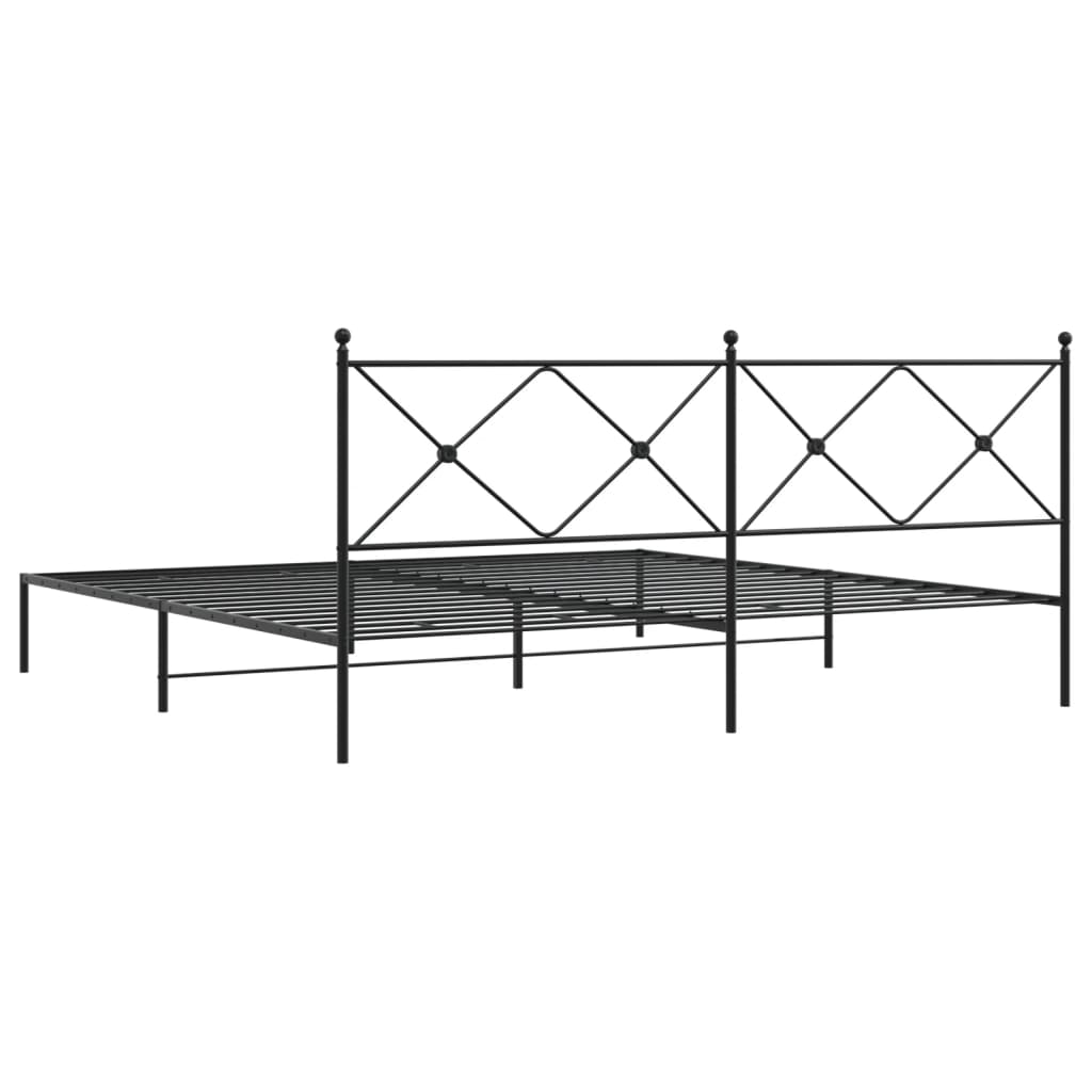 Giroletto con Testiera in Metallo Nero 200x200 cm | homemem39