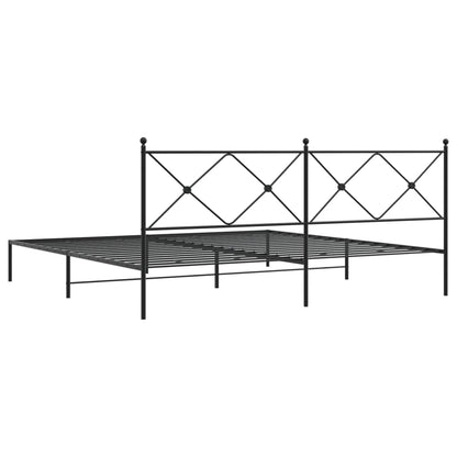 Giroletto con Testiera in Metallo Nero 200x200 cm | homemem39