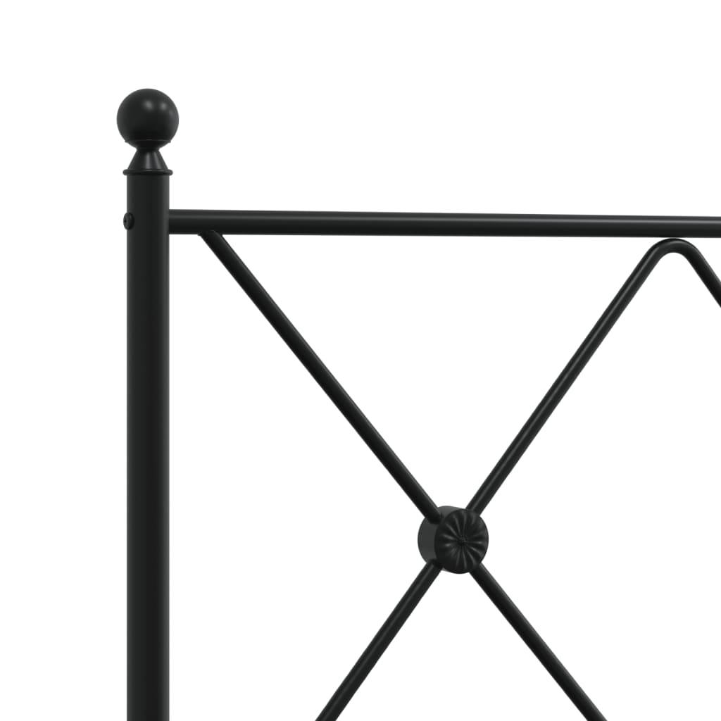 Giroletto con Testiera e Pediera Metallo Nero 100x190 cm | homemem39