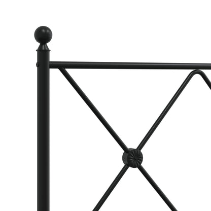 Giroletto con Testiera e Pediera Metallo Nero 100x190 cm | homemem39