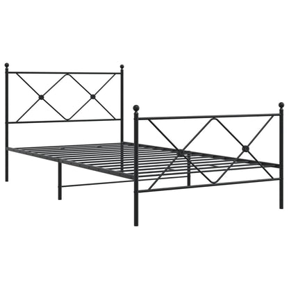Giroletto con Testiera e Pediera Metallo Nero 107x203 cm | homemem39