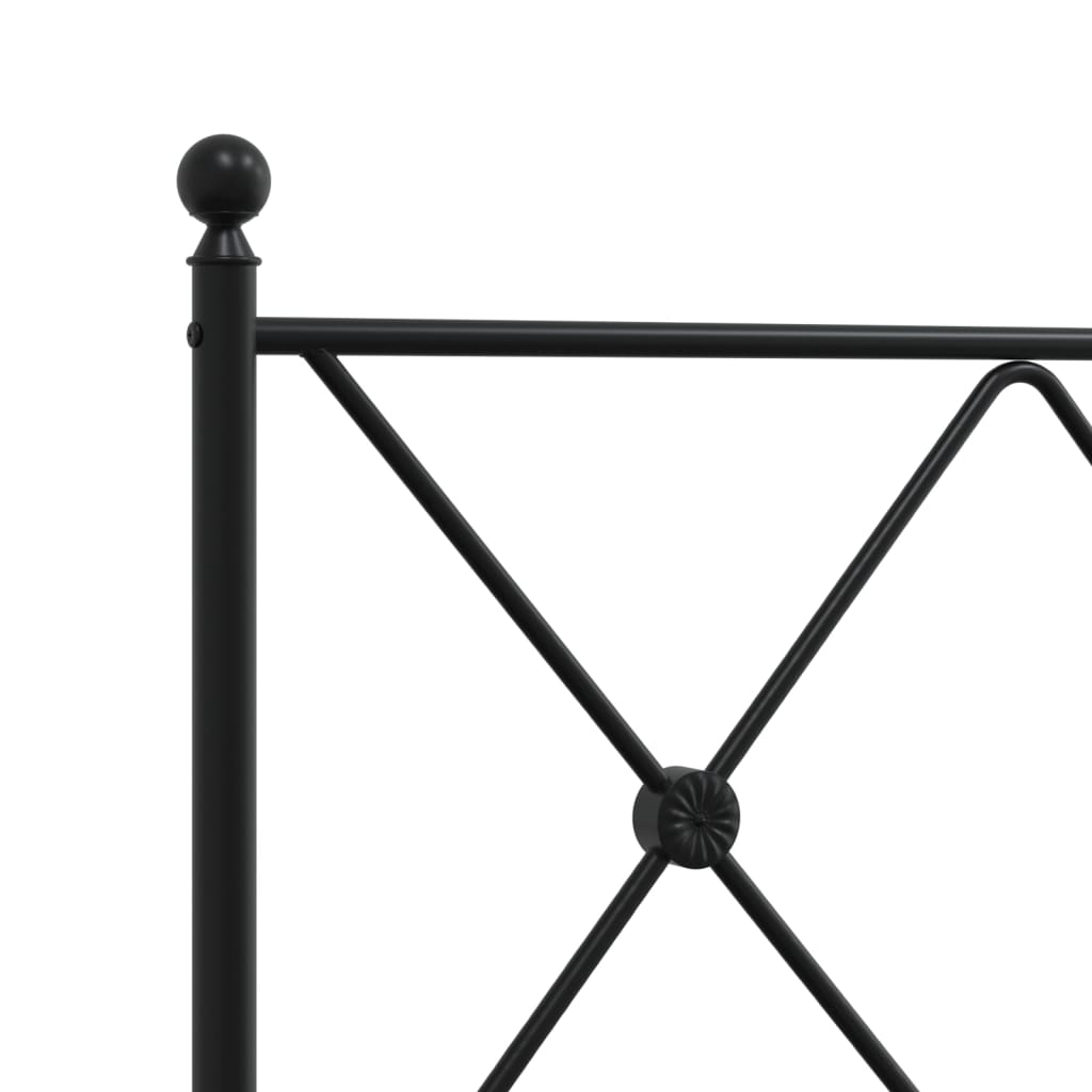Giroletto con Testiera e Pediera Metallo Nero 107x203 cm | homemem39