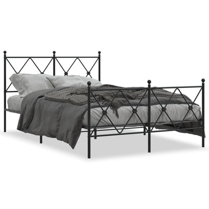 Giroletto con Testiera e Pediera Metallo Nero 120x200 cm | homemem39