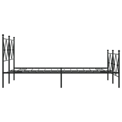 Giroletto con Testiera e Pediera Metallo Nero 120x200 cm | homemem39