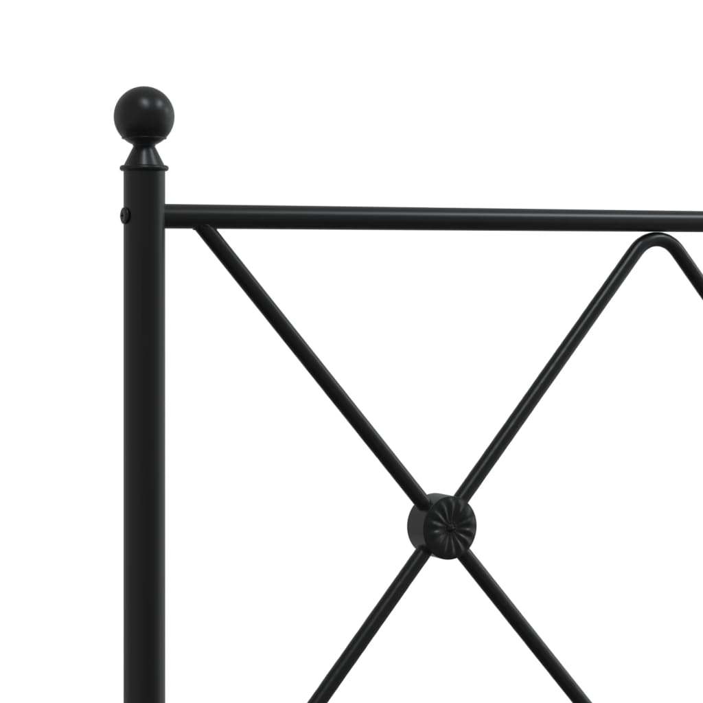 Giroletto con Testiera e Pediera Metallo Nero 120x200 cm | homemem39