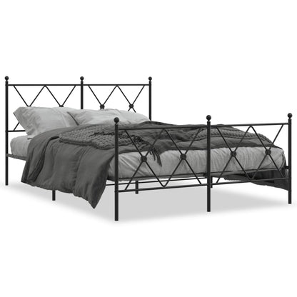Giroletto con Testiera e Pediera Metallo Nero 140x190 cm | homemem39