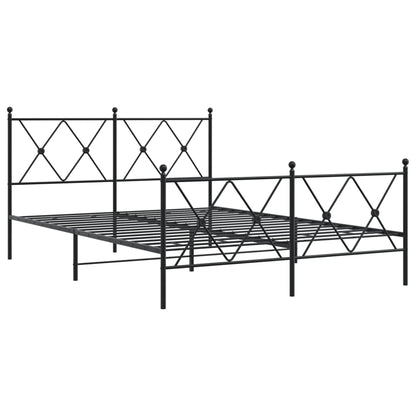 Giroletto con Testiera e Pediera Metallo Nero 140x200 cm | homemem39