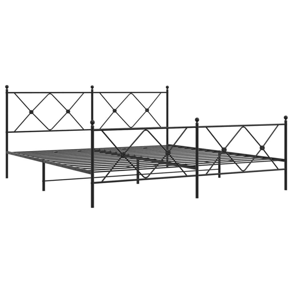Giroletto con Testiera e Pediera Metallo Nero 183x213 cm | homemem39