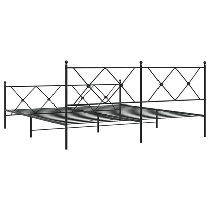Giroletto con Testiera e Pediera Metallo Nero 183x213 cm | homemem39