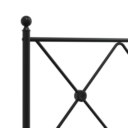 Giroletto con Testiera e Pediera Metallo Nero 183x213 cm | homemem39
