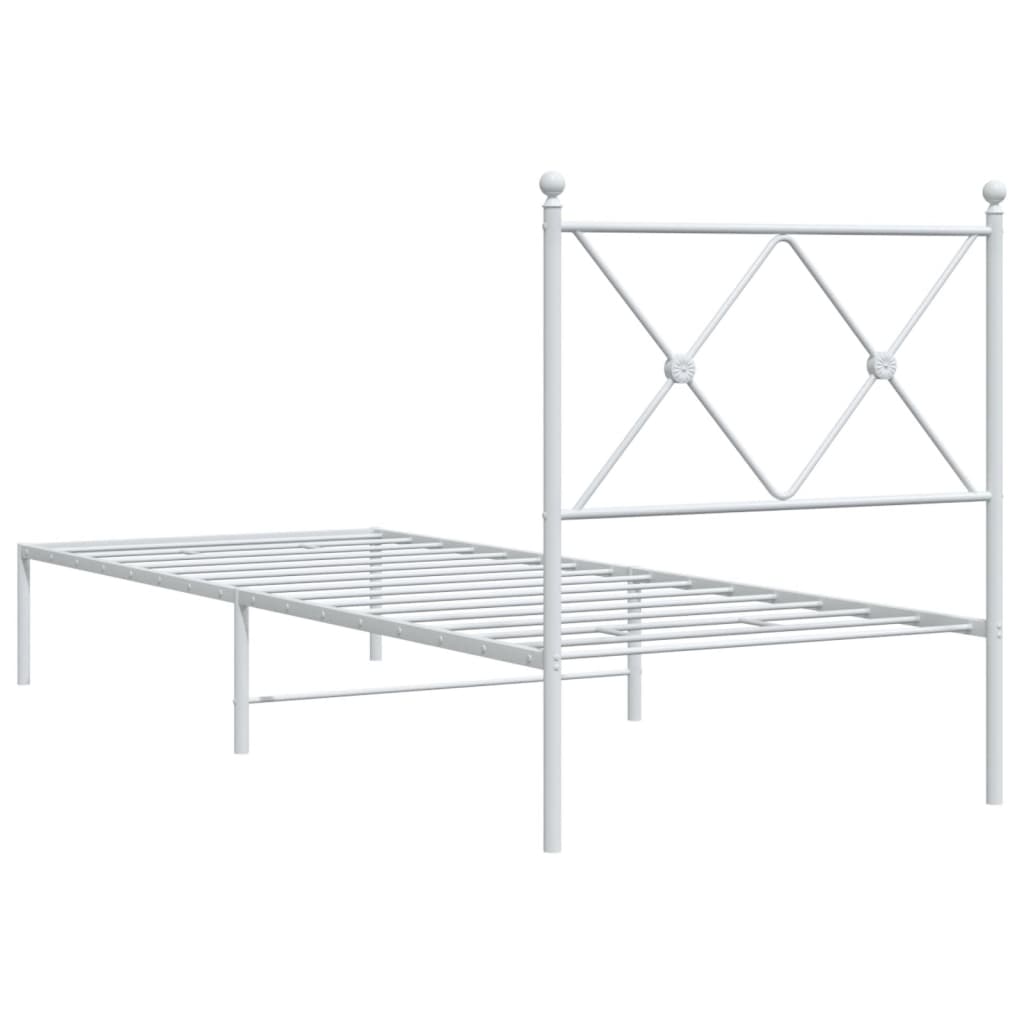 Giroletto senza Materaso con Testiera Metallo Bianco 75x190 cm | homemem39