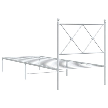 Giroletto senza Materaso con Testiera Metallo Bianco 75x190 cm | homemem39