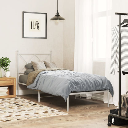 Giroletto senza Materaso con Testiera Metallo Bianco 75x190 cm | homemem39