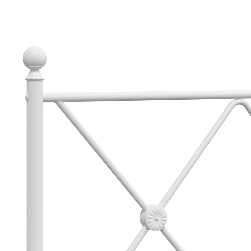 Giroletto con Testiera Metallo Bianco 90x190 cm | homemem39