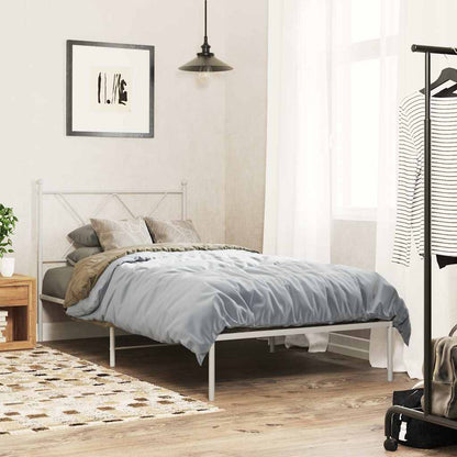 Giroletto con Testiera Metallo Bianco 90x190 cm | homemem39