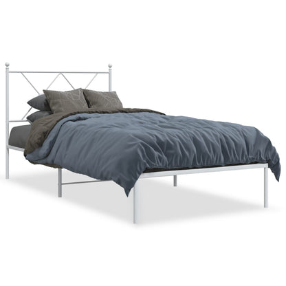 Giroletto con Testiera Metallo Bianco 90x200 cm | homemem39