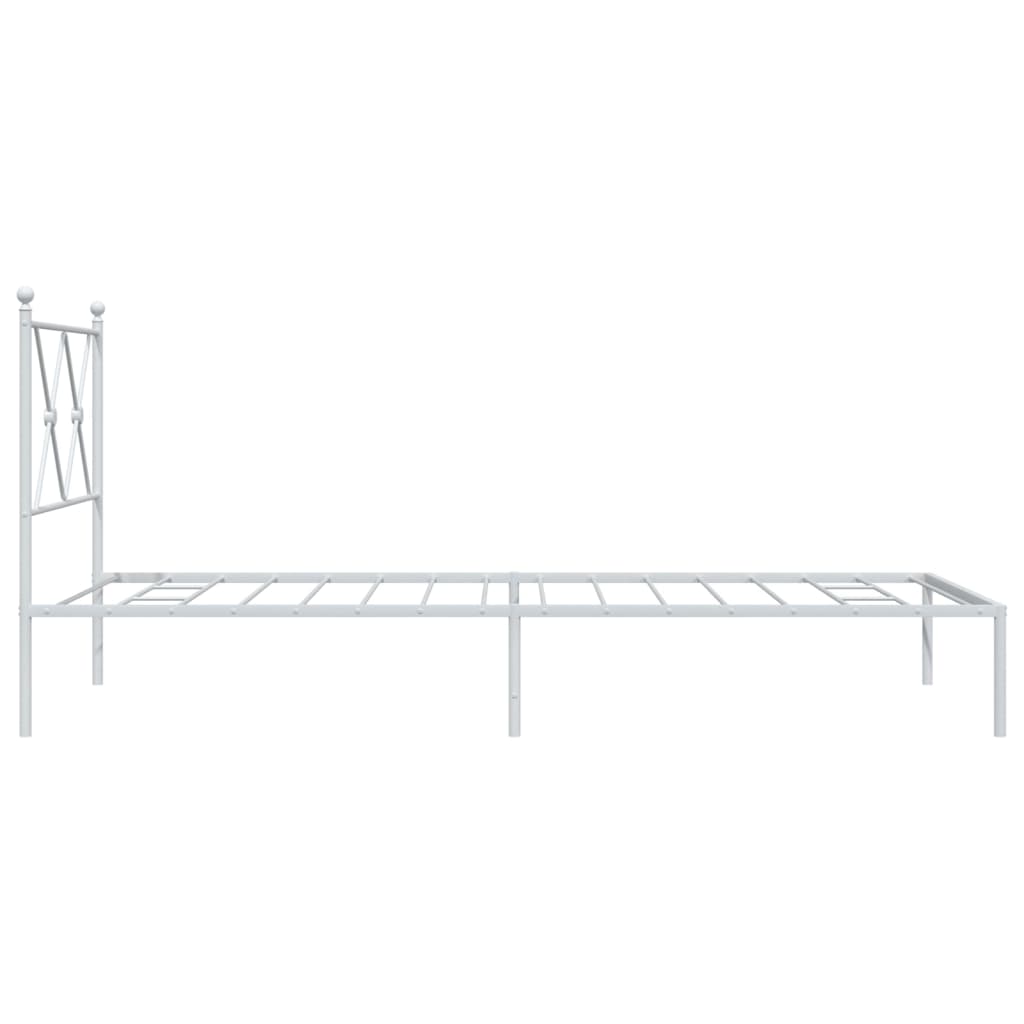Giroletto con Testiera Metallo Bianco 90x200 cm | homemem39