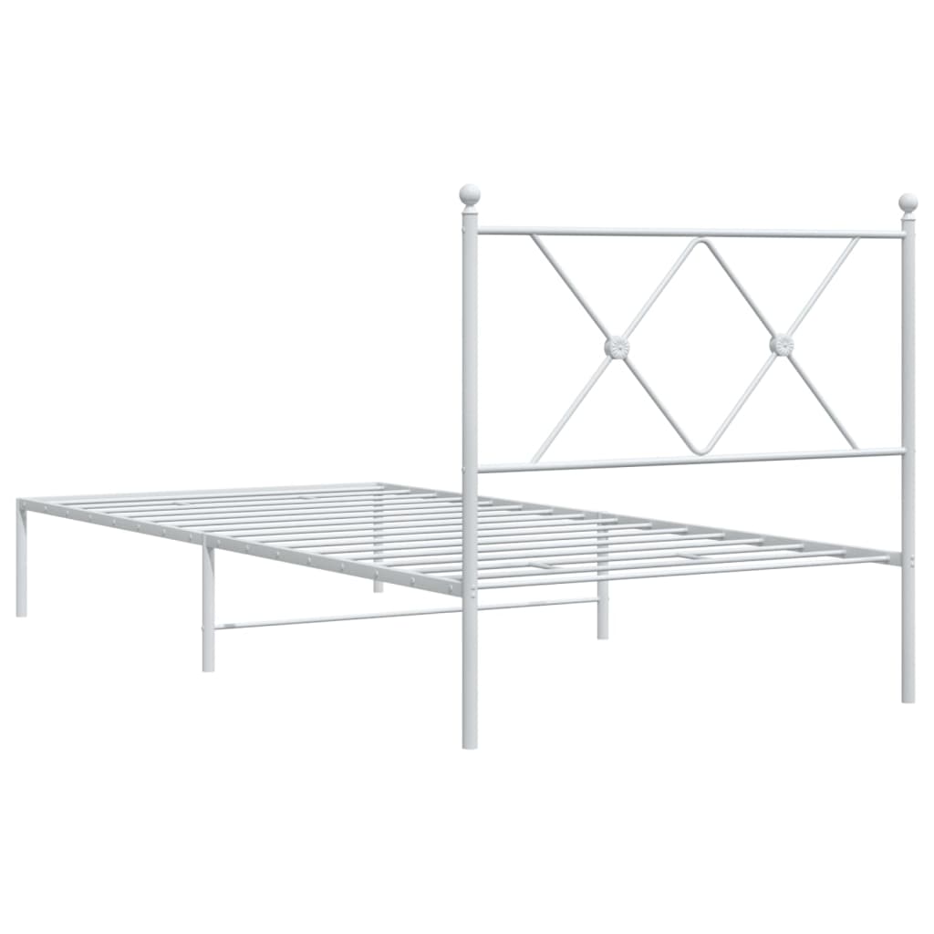 Giroletto con Testiera Metallo Bianco 90x200 cm | homemem39