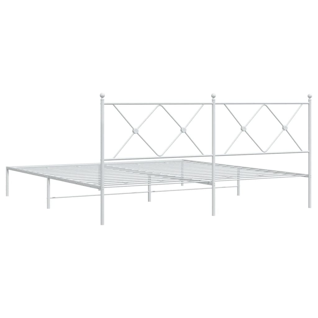 Giroletto con Testiera Metallo Bianco 180x200 cm