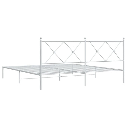 Giroletto con Testiera Metallo Bianco 180x200 cm