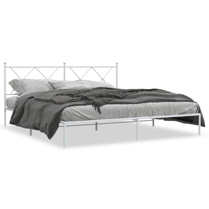 Giroletto con Testiera Metallo Bianco 183x213 cm | homemem39