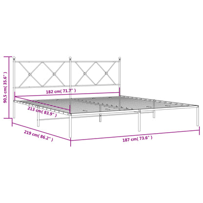 Giroletto con Testiera Metallo Bianco 183x213 cm | homemem39