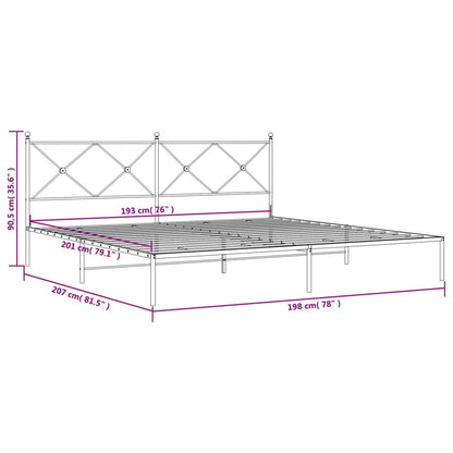 Giroletto con Testiera Metallo Bianco 193x203 cm | homemem39