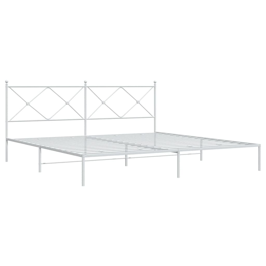 Giroletto con Testiera Metallo Bianco 200x200 cm | homemem39