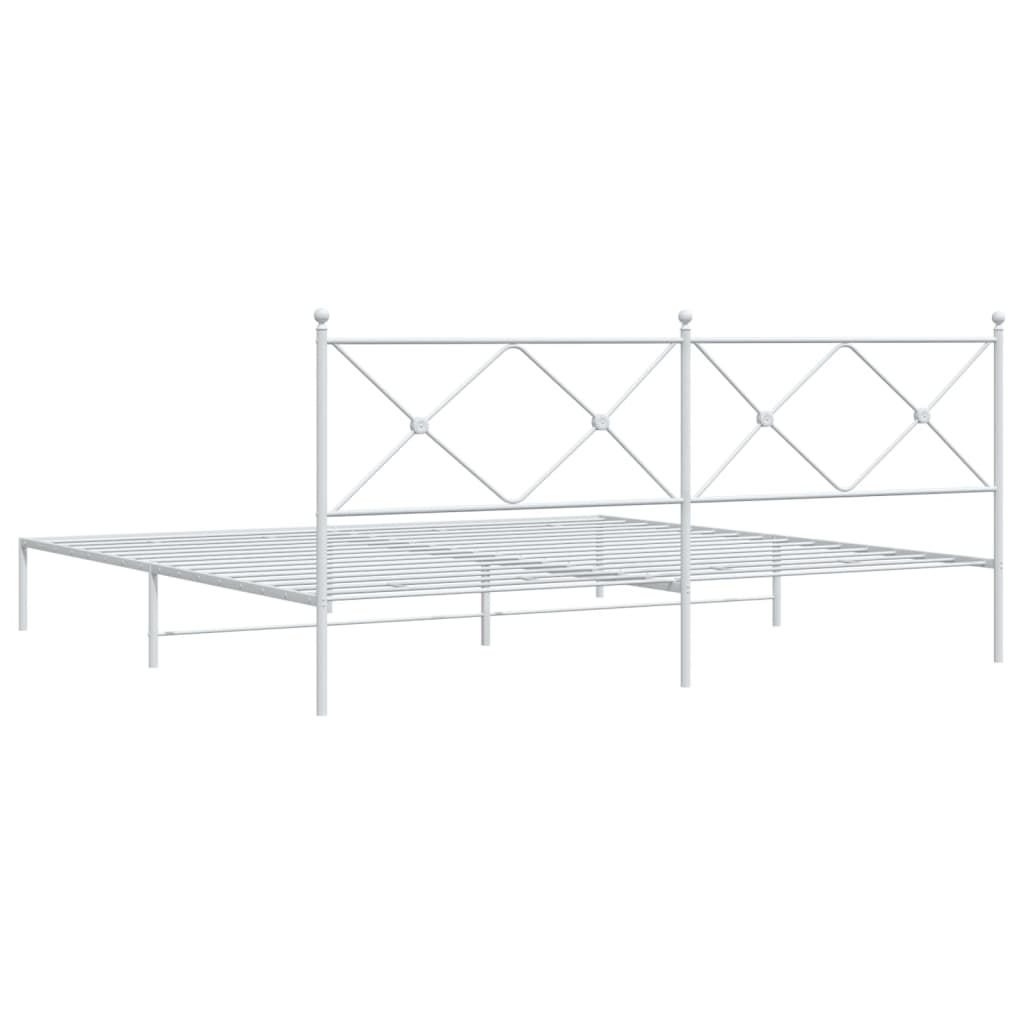 Giroletto con Testiera Metallo Bianco 200x200 cm | homemem39