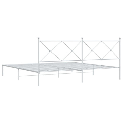 Giroletto con Testiera Metallo Bianco 200x200 cm | homemem39