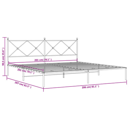 Giroletto con Testiera Metallo Bianco 200x200 cm | homemem39