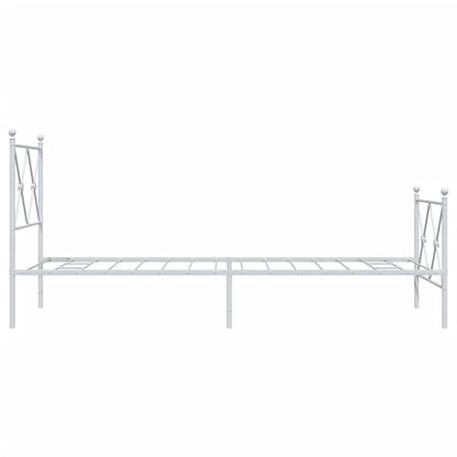 Giroletto con Testiera e Pediera Metallo Bianco 80x200 cm | homemem39