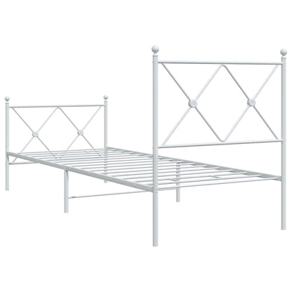 Giroletto con Testiera e Pediera Metallo Bianco 80x200 cm | homemem39