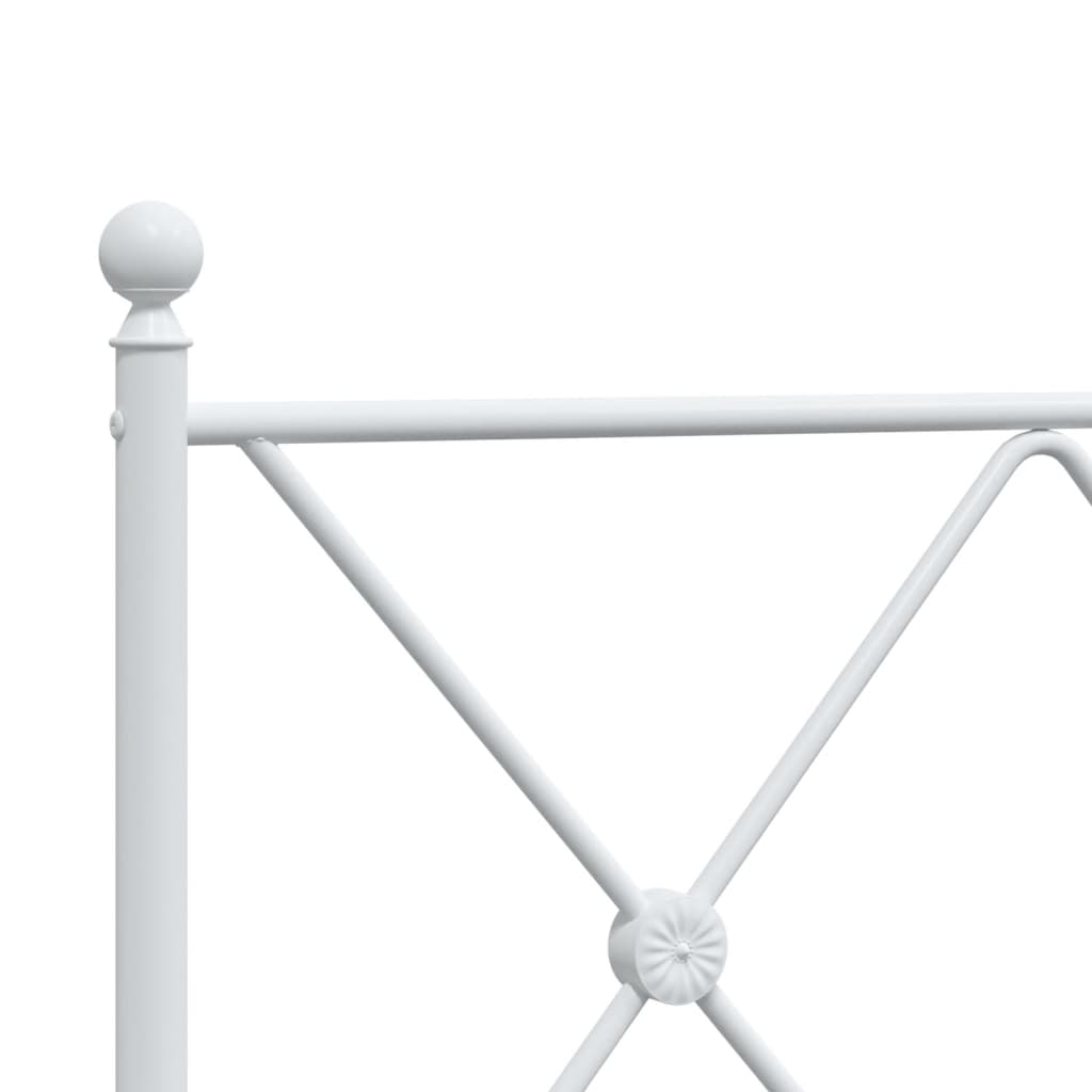 Giroletto con Testiera e Pediera Metallo Bianco 80x200 cm | homemem39