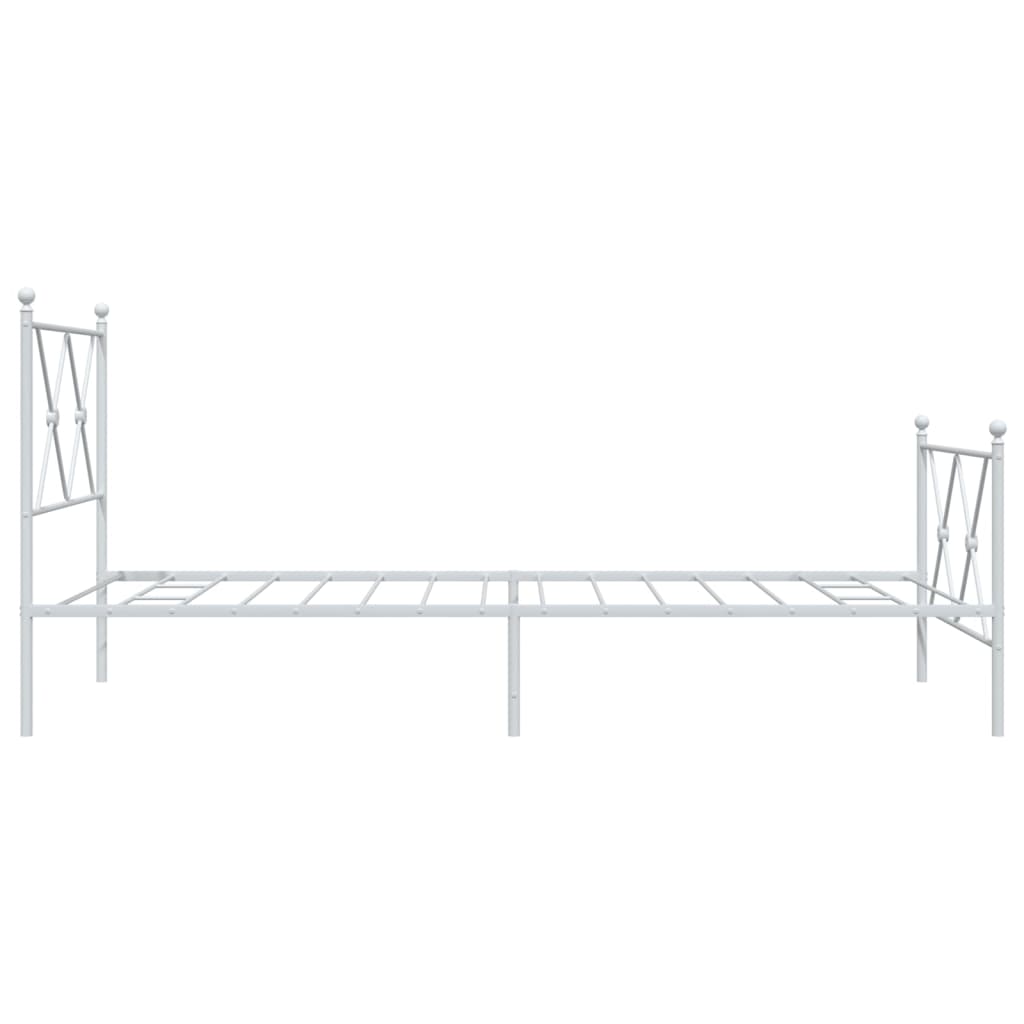 Giroletto con Testiera e Pediera Metallo Bianco 90x190 cm | homemem39