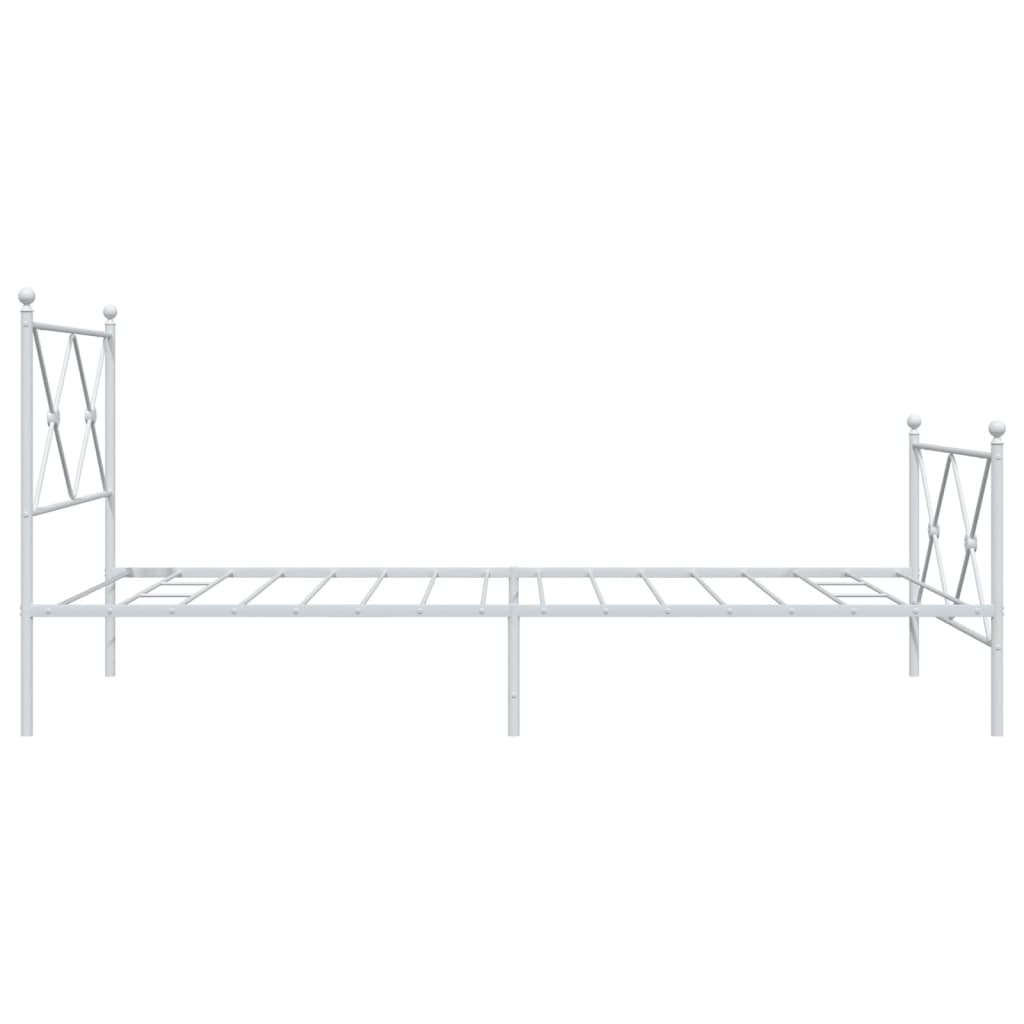 Giroletto con Testiera e Pediera Metallo Bianco 100x190 cm | homemem39