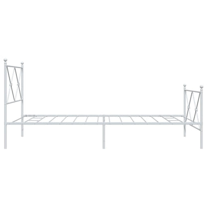 Giroletto con Testiera e Pediera Metallo Bianco 100x190 cm | homemem39