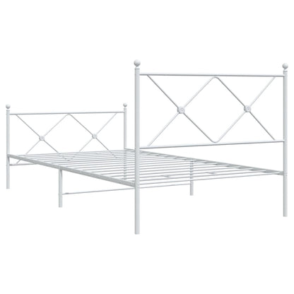Giroletto con Testiera e Pediera Metallo Bianco 107x203 cm | homemem39