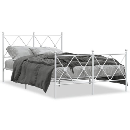 Giroletto con Testiera e Pediera Metallo Bianco 120x200 cm | homemem39