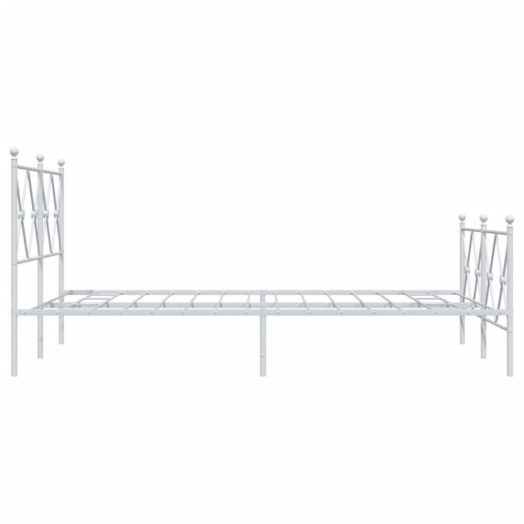 Giroletto con Testiera e Pediera Metallo Bianco 120x200 cm | homemem39