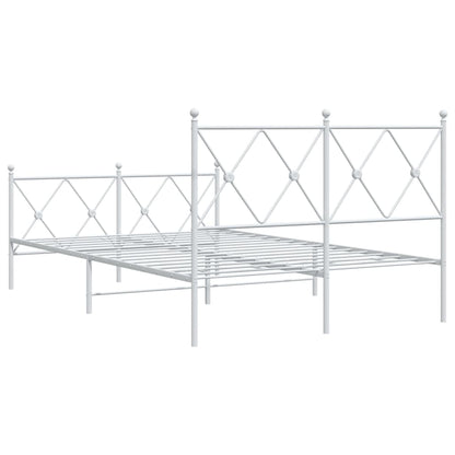 Giroletto con Testiera e Pediera Metallo Bianco 120x200 cm | homemem39