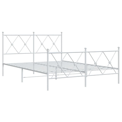 Giroletto con Testiera e Pediera Metallo Bianco 137x190 cm | homemem39